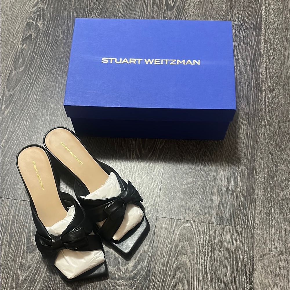 Stuart Weitzman Sofia Slide Black Heels Classic Design
